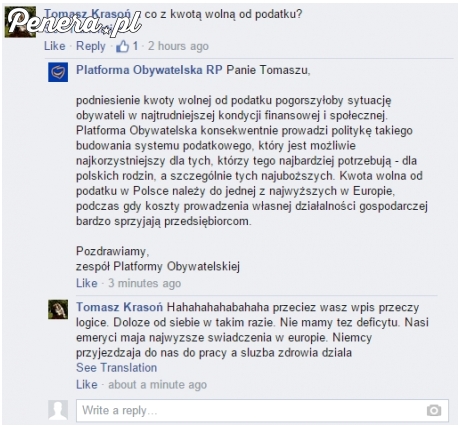 Idioci z Platformy dają popis swojej inteligencji na fejsie