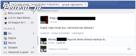 Idiota chciał kupić lewą ropę na fejsie