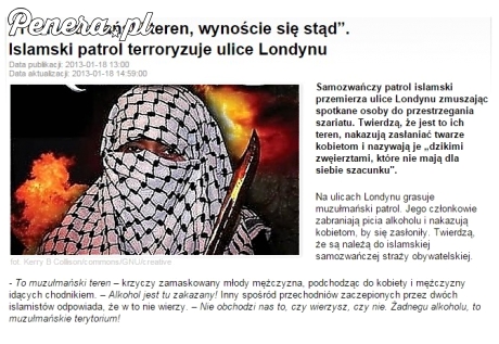 Islamski patrol terroryzuje ulice Londynu