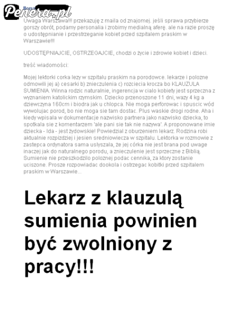 Kolejny lekarz z klauzulą sumienia