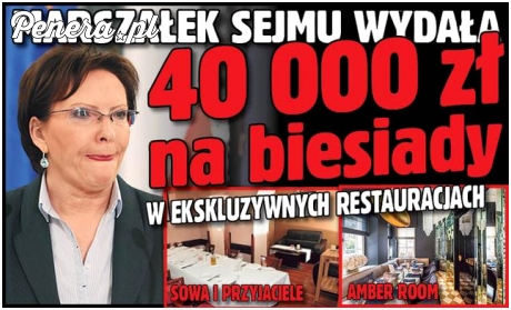 Kopacz wydała na imprezy 40 tysięcy złotych
