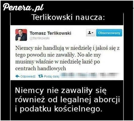 Logika Terlikowskiego jest nie do ogarnięcia