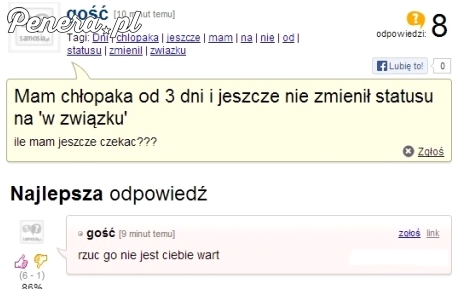 Ma chłopaka od 3 dni a ten jeszcze nie zmienił statusu