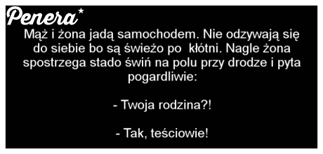 Mąż i żona jadą pokłóceni samochodem
