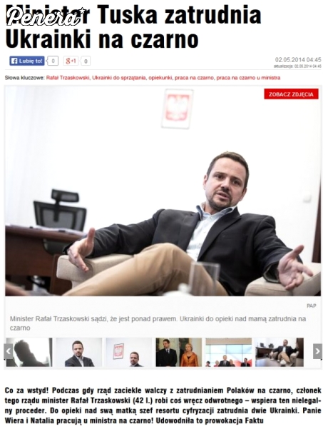 Minister Tuska zatrudnia ukrainki na czarno Minister Tuska zatrudnia ukrainki na czarno