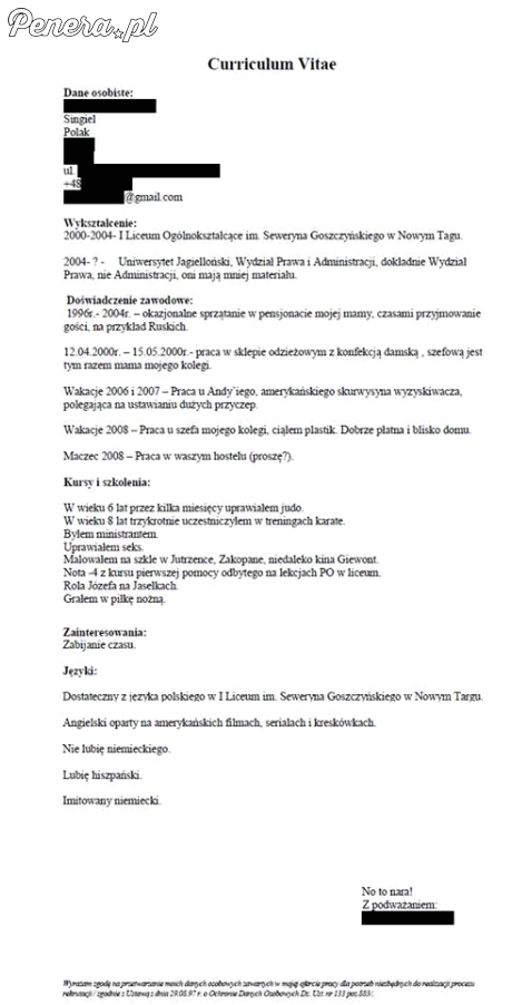 Mistrzowsko napisane CV