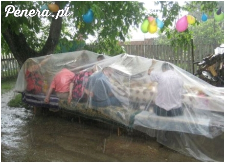 Na wiosce deszcz to nie przeszkoda :)
