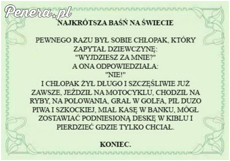 Najkrótsza baśń na świecie :D