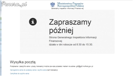 Nawet stroną rządowej mają swoje godziny pracy