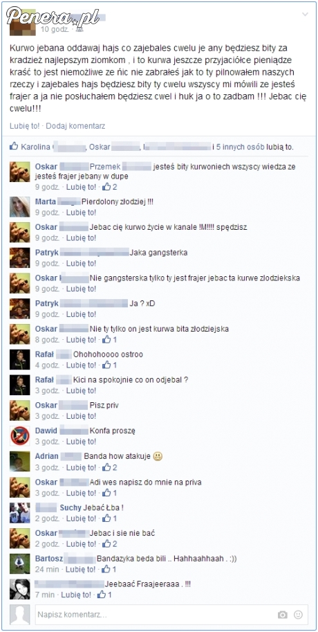 Nie ma to jak gimbusowe pogróżki na fejsie