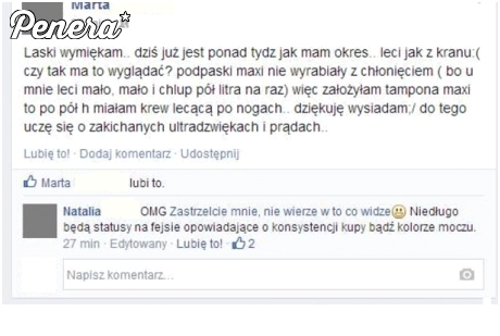 Nie ma to jak pisać o swoim okresie na fejsie