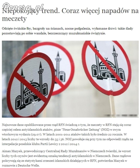 Niepokojący trend bo palą meczety?