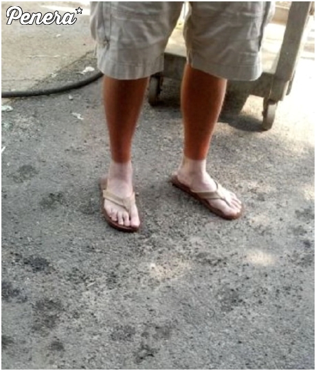 Nogi typowego polskiego budowlańca