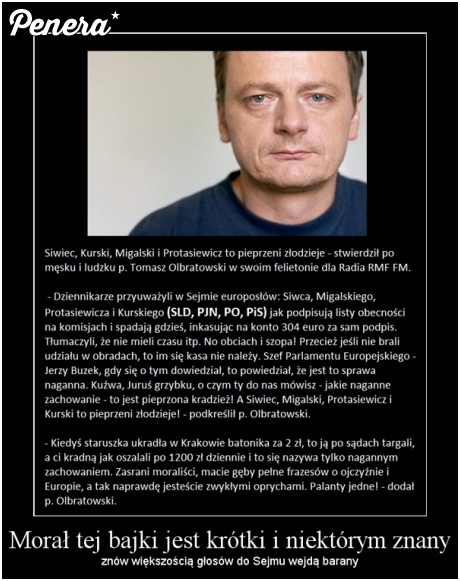 Olbratowski na temat polskich złodziei-europosłów