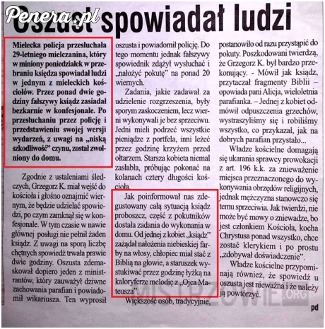 Oszust spowiadał ludzi - Polska