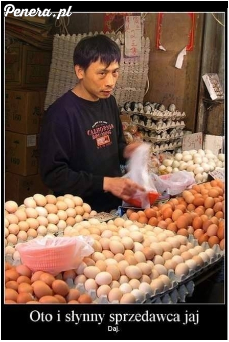 Oto i słynny sprzedawca jaj