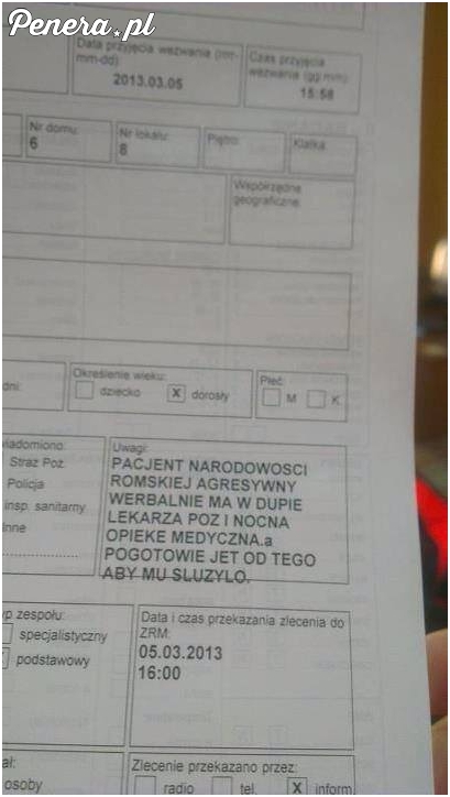 Pacjent narodowości romskiej