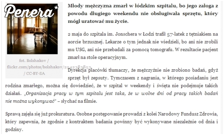 Pacjent zmarł bo był długi weekend