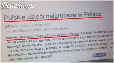Polskie dzieci najgrubsze w Polsce