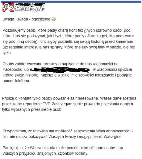 Poszukiwanie ofiar fejków