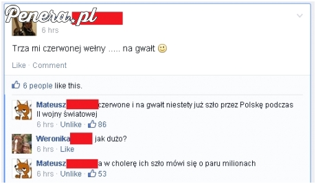 Potrzebna wełna na gwałt