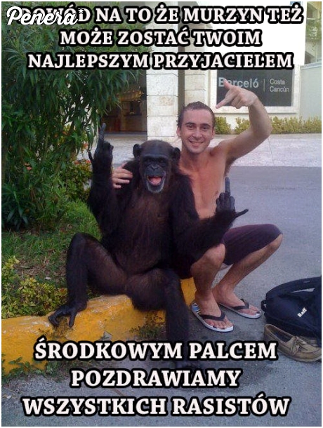 Pozdrawiam wszystkich rasistów środkowym palcem