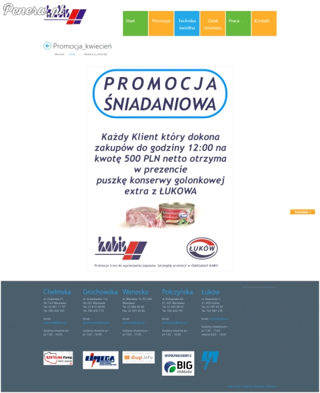 Promocja śniadaniowa w hurtowni elektryczne