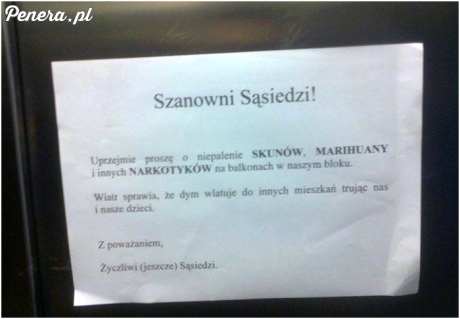 Proszę nie jarać trawy na balkonach
