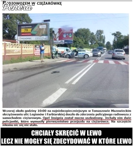 Radiowozem w ciężarówkę Radiowozem w ciężarówkę