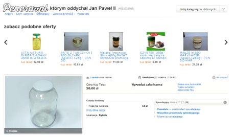 Słoik z powietrzem którym oddychał Jan Paweł II