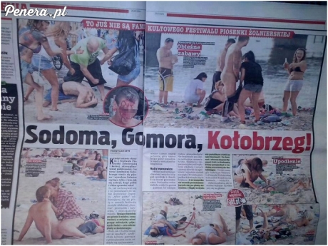 Sodoma i Gomora na plaży w Kołobrzegu