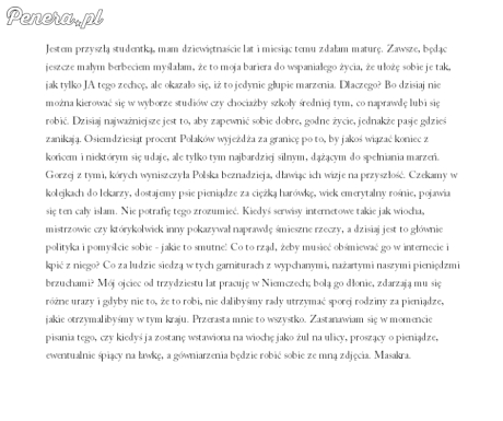 Szczera prawda od przyszłej studentki