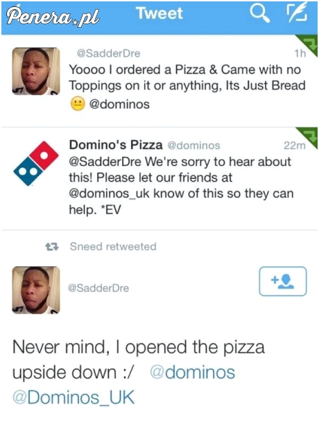 Szybko rozwiązany problem z pizzą