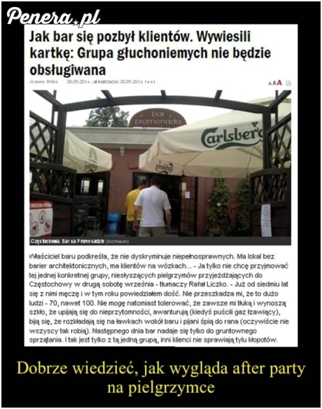 Tak wygląda after party na pielgrzymce głuchoniemych