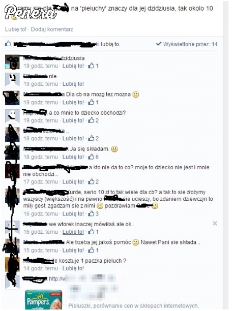 Teraz w gimnazjum zbiera się na pieluchy