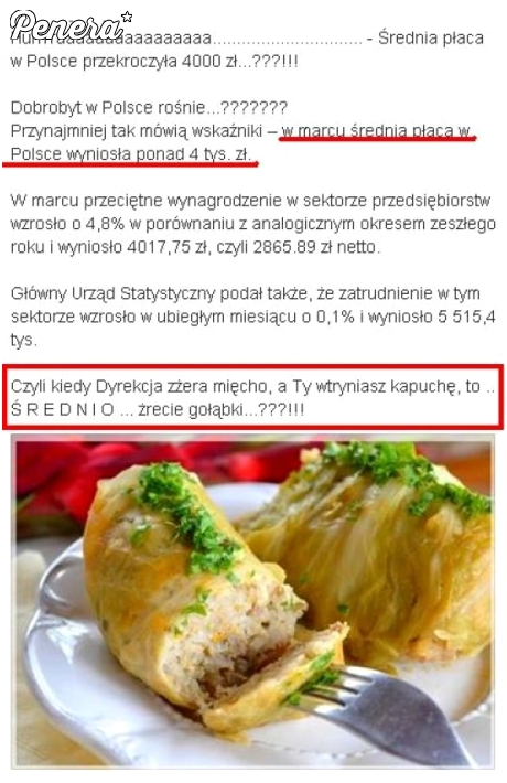 To jest właśnie liczenie średniej płacy w Polsce