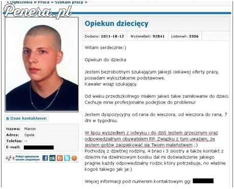 Typowy opiekun do dziecka