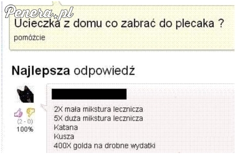 Ucieczka z domu - co zabrać?