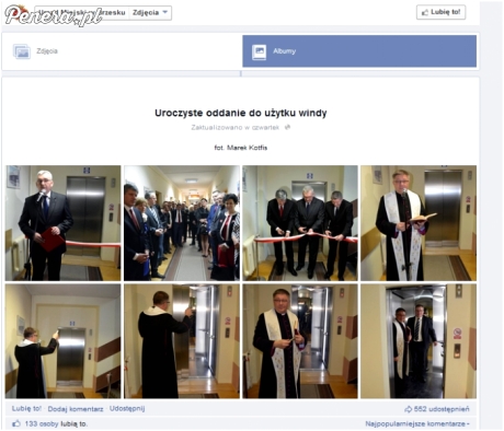Uroczyste oddanie do użytku windy