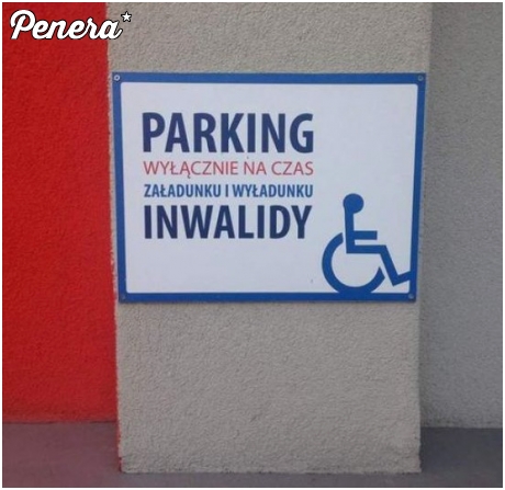 Uwaga załadunek i wyładunek inwalidów