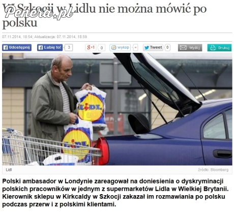 W Szkocji w Lidlu nie można mówić po Polsku