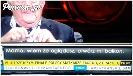 Wiadomość do mamusi na antenie TVN24