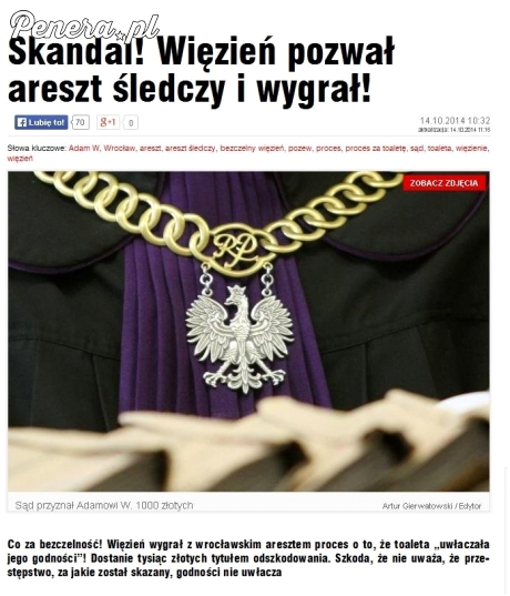 Więzień pozwał areszt śledczy i wygrał