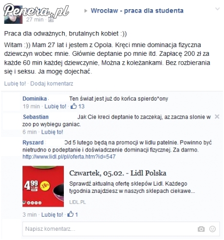 Wojtek ma fajną ofertę pracy