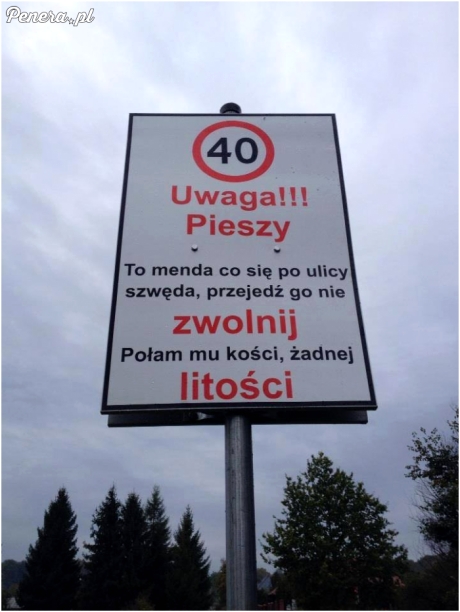 Zajebisty znak drogowy w Szczecinie