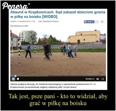 Zakaz gry w piłkę na boisku Zakaz gry w piłkę na boisku