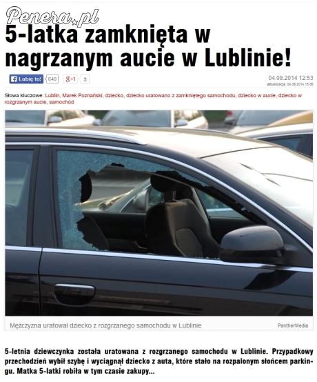 Zamknęła dziecko w aucie bo musiała zakupy zrobić