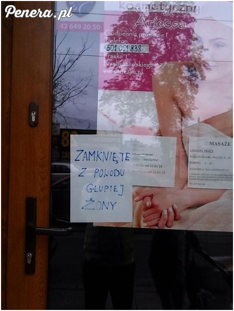 Zamknięte z powodu głupiej żony
