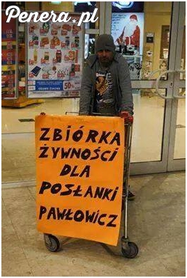Zbiórka żywności dla posłanki Pawłowicz