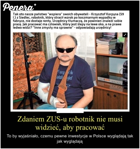 Zdaniem ZUS pracownik nie musi widzieć żeby pracować